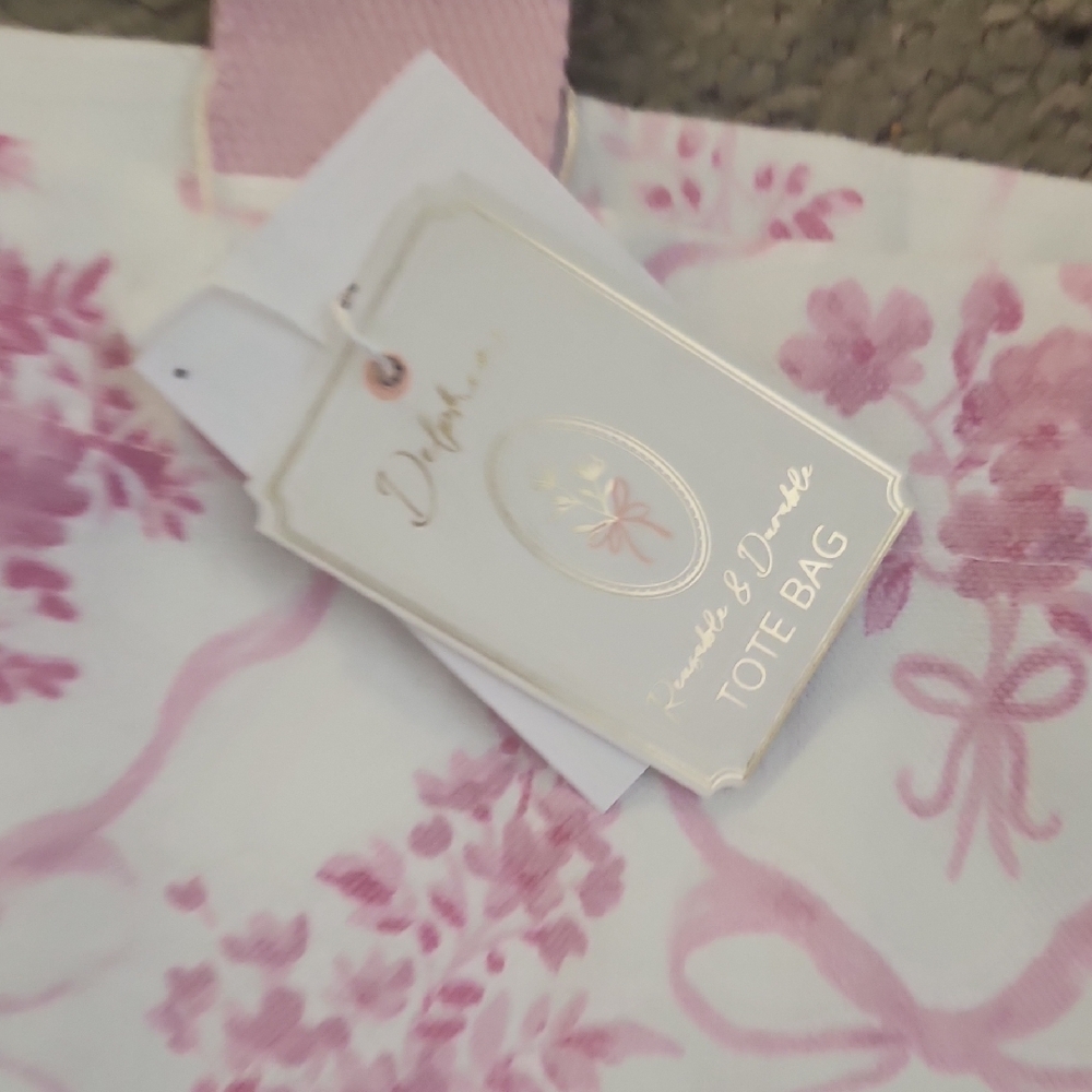 Delphine Floral Bow Pink Tote Bag TJMaxx - Picture 3 of 3